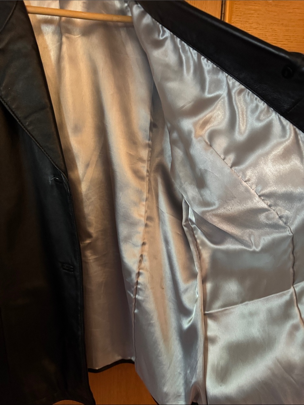 Hillard & Hanson Black Leather Button-Front Jacket - Picture 4 of 9